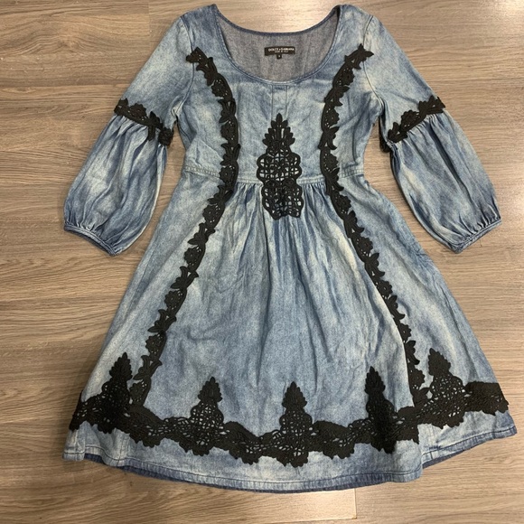 Denim & Crochet dress - Picture 1 of 8